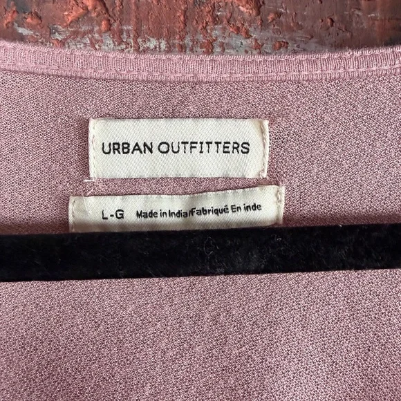 Urban Outfitters Pink Surplice Crop Top Smocked Waist Long Sleev - Picture 3 of 5